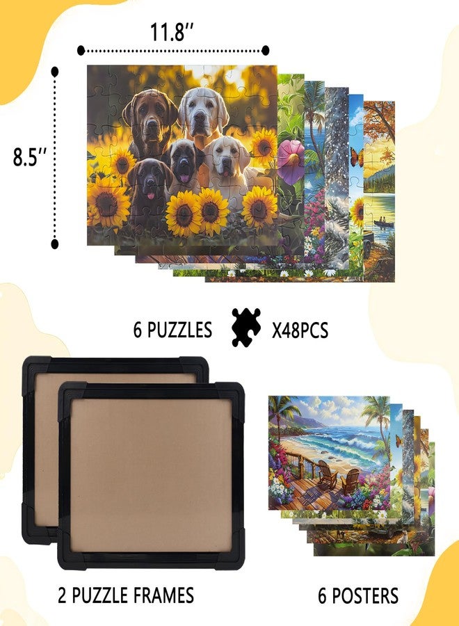 NZNDB 6 PCS 48 Large Piece Puzzles for Seniors, Adults with Dementiam Activities for Seniors, Alzheimer's Products Activities for Elderly Adults Puzzle, Gift for Patients in Nursing Home with 2 Photo Frames - Image 4